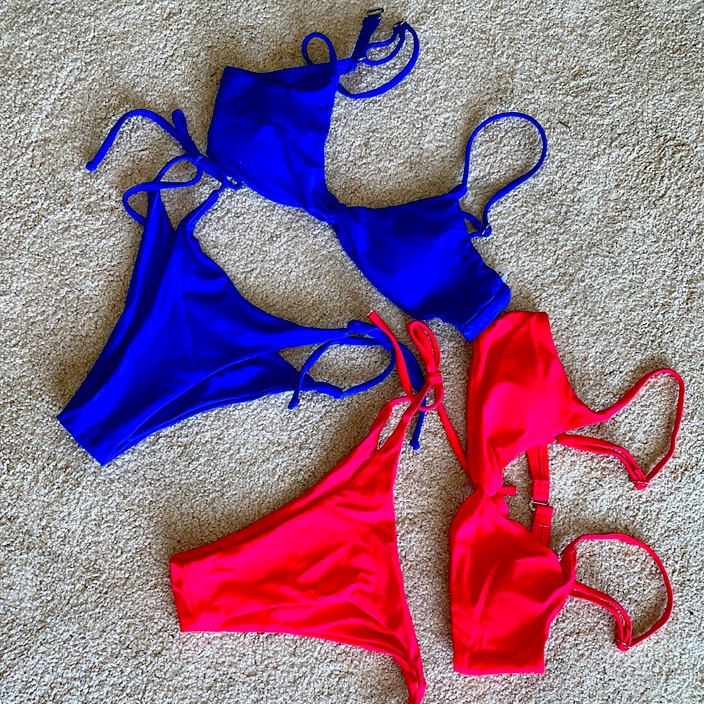zaful bikinis ( red and blue)